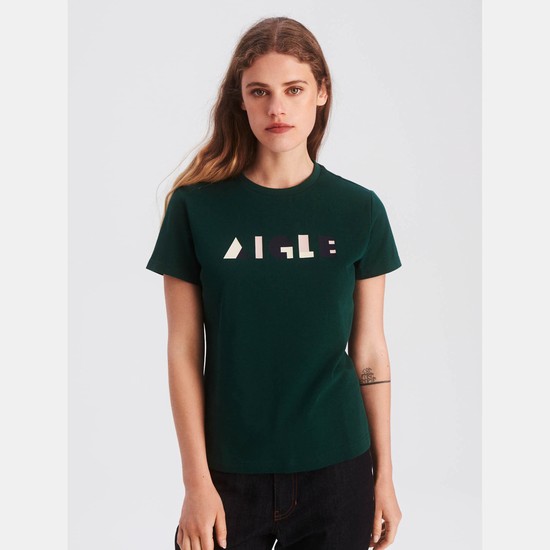 Aigle The Eco-designed, Short-sleeved Aigle-print T-shirts Women Green ZA-61457